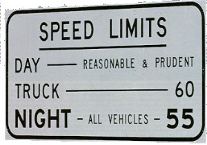 Montana Reasonable and Prudent Speed "Limit" Sign